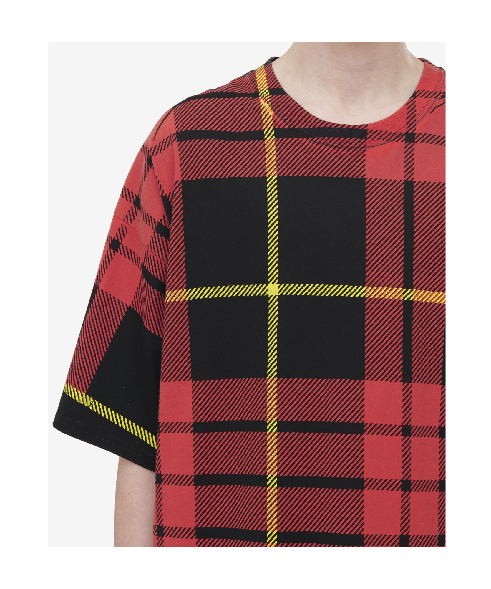 Alexander Mcqueen Mcqueen Tartan Plaid Cotton T-shirt In Red