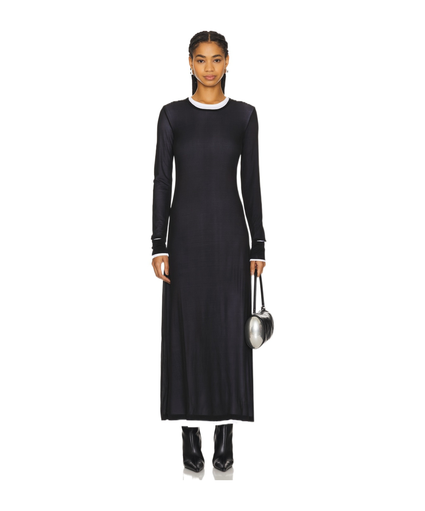 Helmut Lang Mehrlagiges Maxikleid Aus Cupro In Black