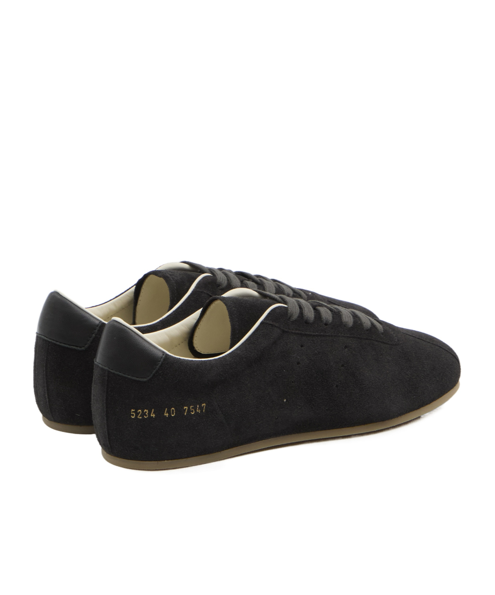 Common Projects Driving Lo Profile Leather-trimmed Suede Sneakers In Black
