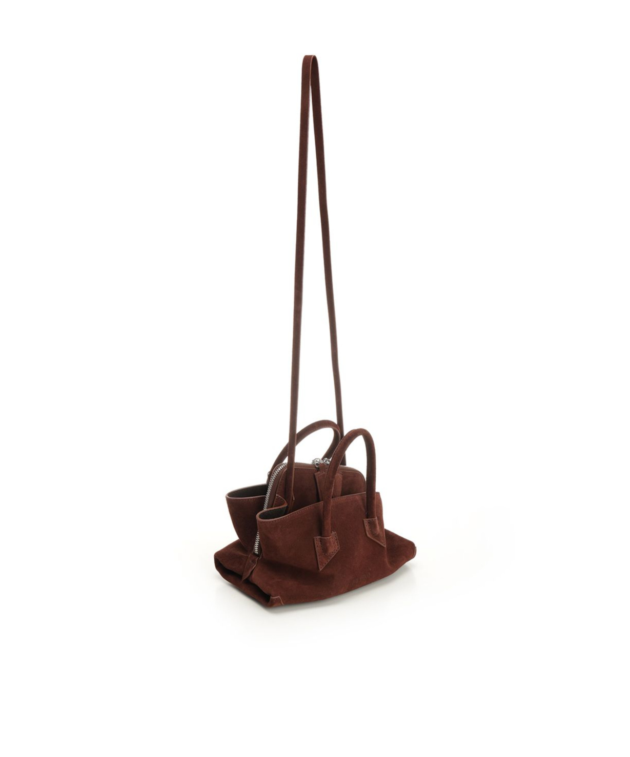 Attico La Passeggiata Mini Suede Handbags Brown In Brown