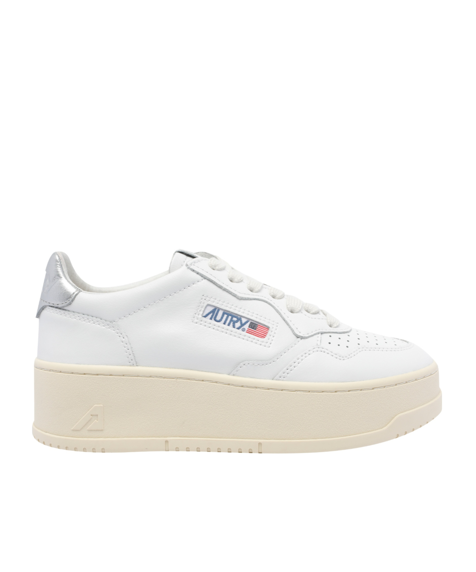 Autry Womens White Medalist Low-top Leather Trainers In White
