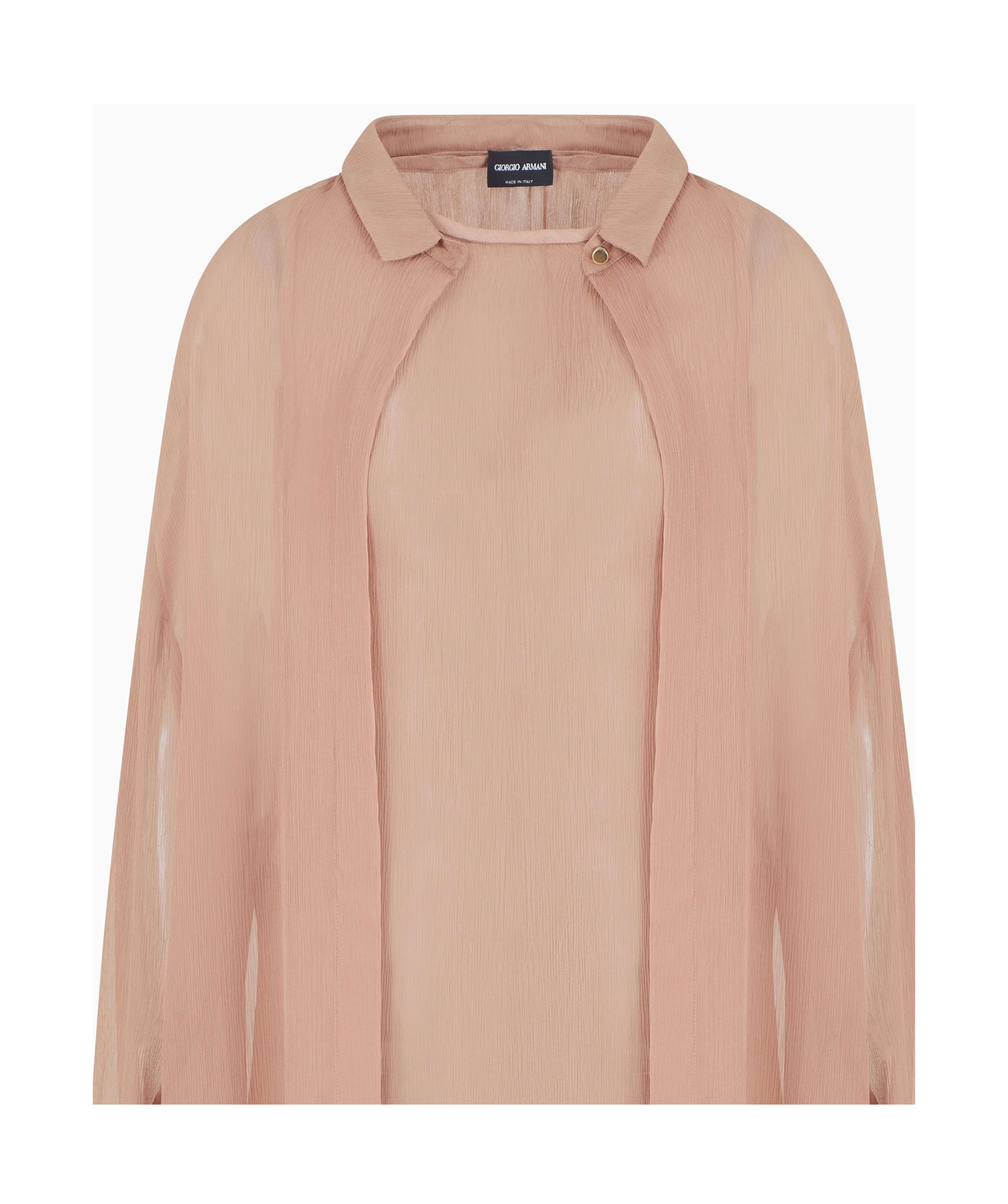 Giorgio Armani Silk Crepe Oversized Shirt In Nude