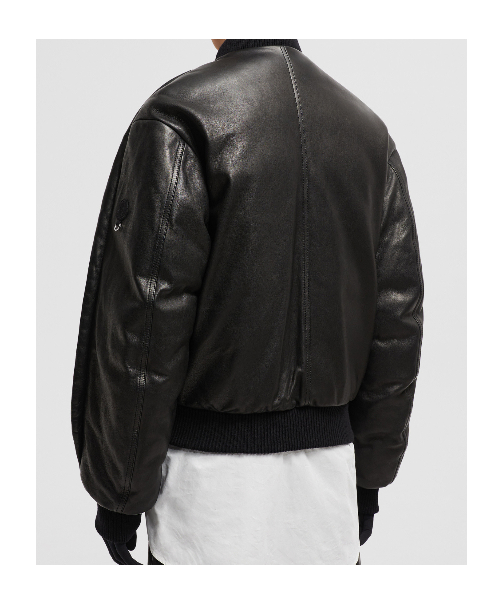 MONCLER MONCLER X WILLOW SMITH IALI LEATHER BOMBER JACKET