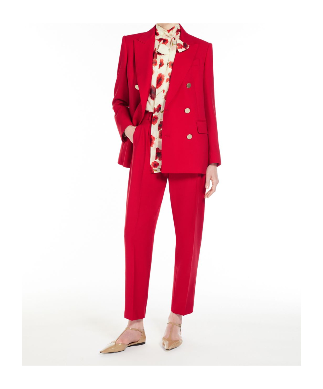 Max Mara Belt-loop Casual Pants In Red