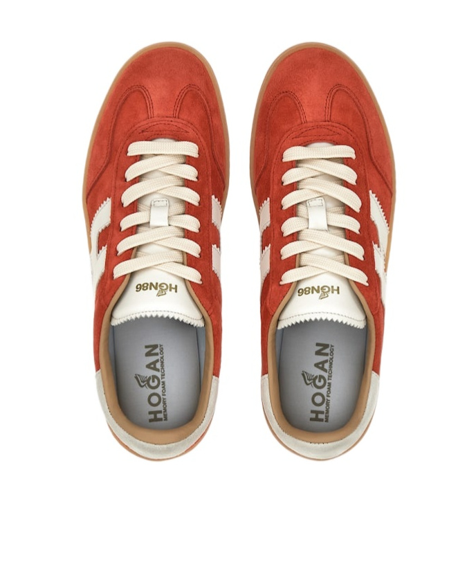 Hogan Cool Leather And Suede Sneakers In Red