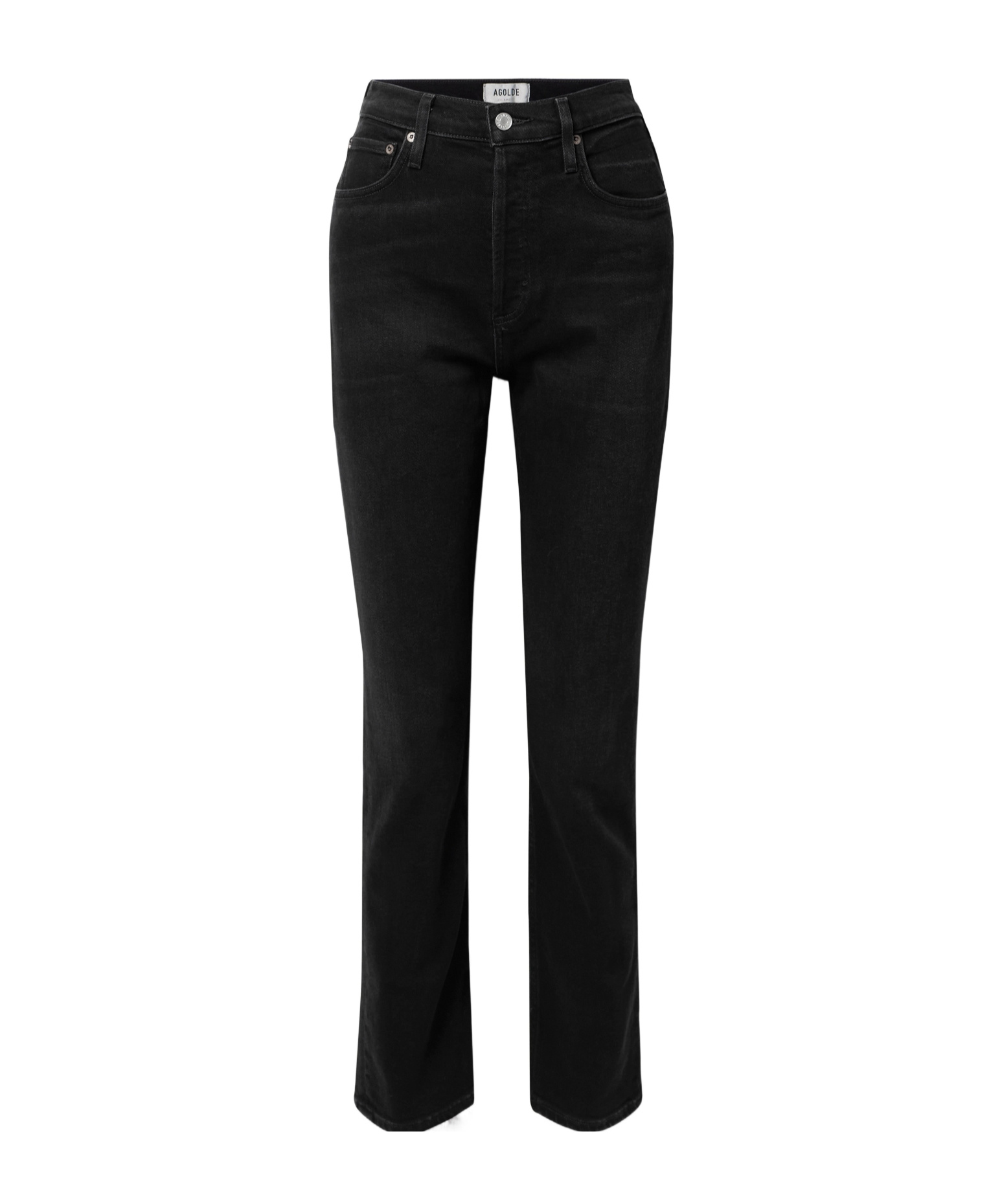 Agolde High Waist Denim Trousers In Black
