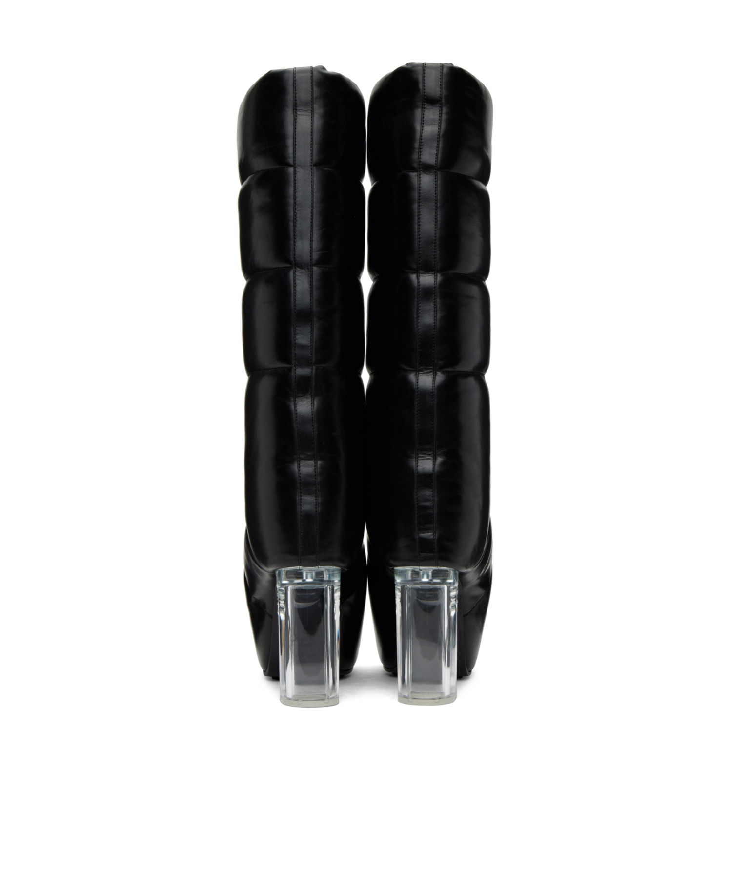 Rick Owens 90mm Padded Tall Leather Boots In Black