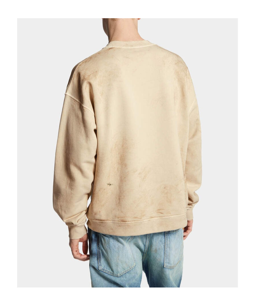 Dsquared2 Cotton Sweatshirt With Distressed Effect In Neutral