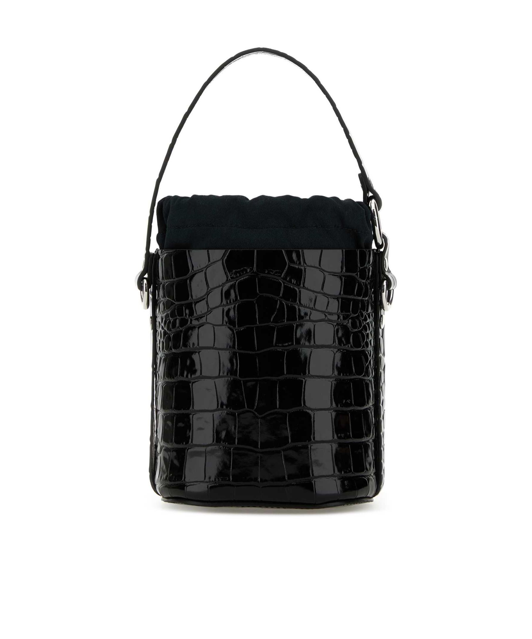 Vivienne Westwood Daisy Crocodile Bucket Bag Handle In Black
