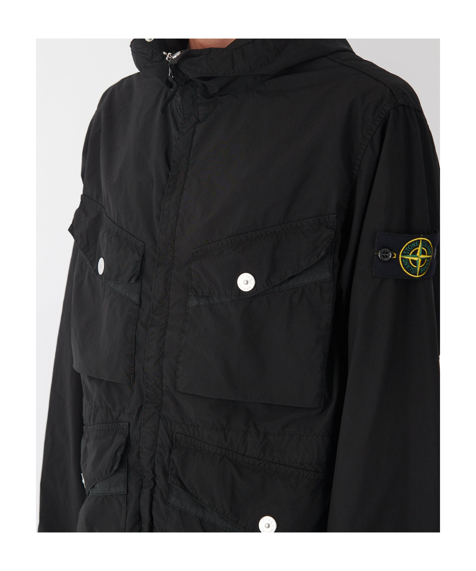 Stone Island Light Compact Touch Poly-tc Jacket Black In Black