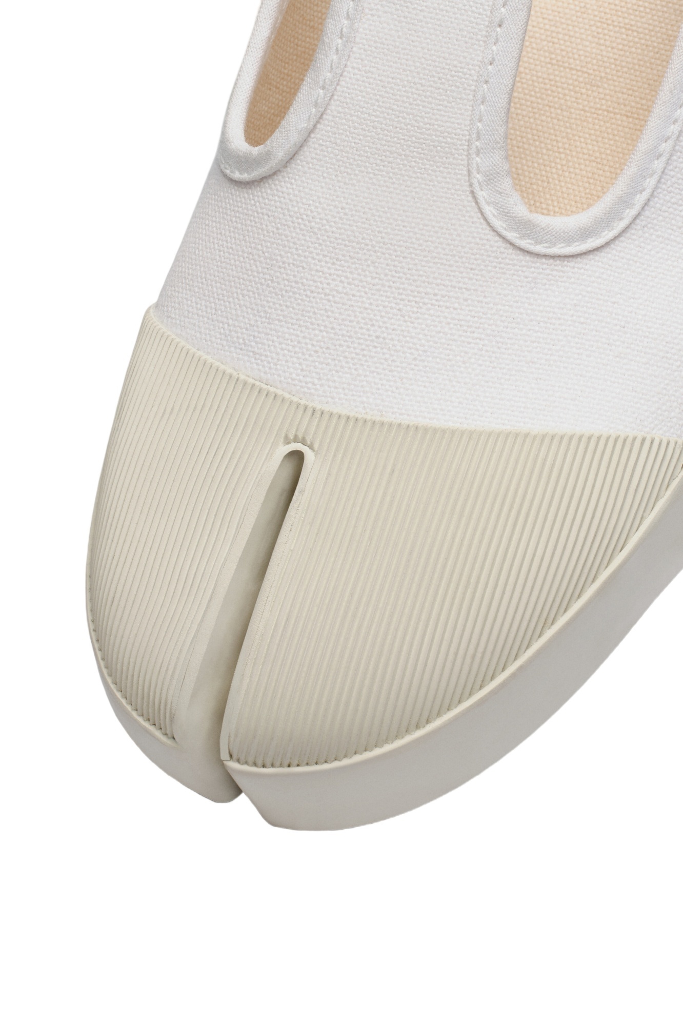 Maison Margiela Rubber Sole Sneakers Featuring Cut-out Detail In White
