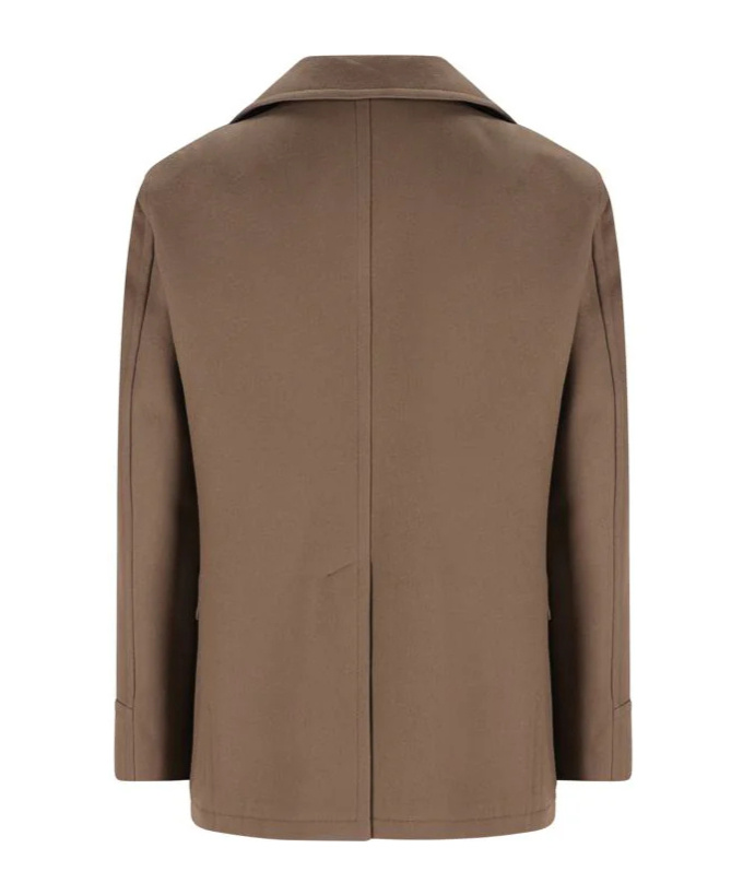 Tagliatore Long-sleeved Double-breasted Jacket In Brown