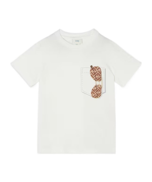Fendi Junior T-shirt In Neutral