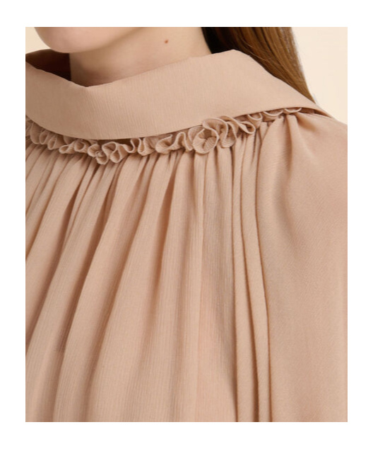 Shop Marni Beige Creponne Playsuit With Gathering