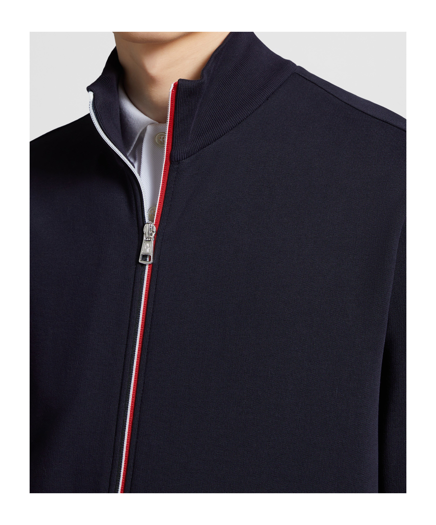 Moncler Tricolour-trim Cotton Sweatshirt In Blue