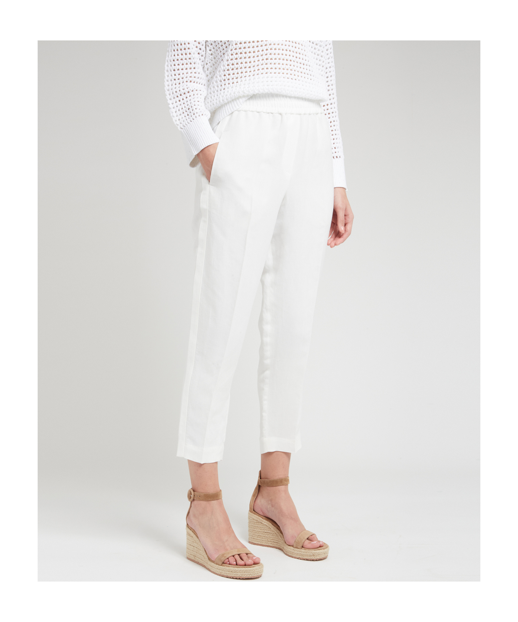 Brunello Cucinelli Loose Waist Casual Pants In White