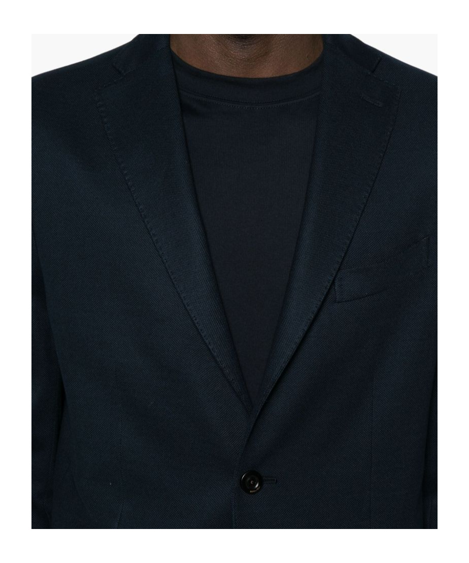 Boglioli Piqué-weave Blazer In Black