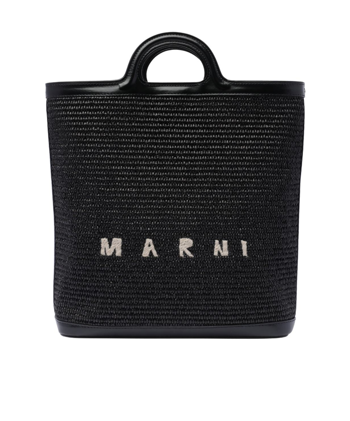 Marni Leather And Fabric Stylish Bag In Black