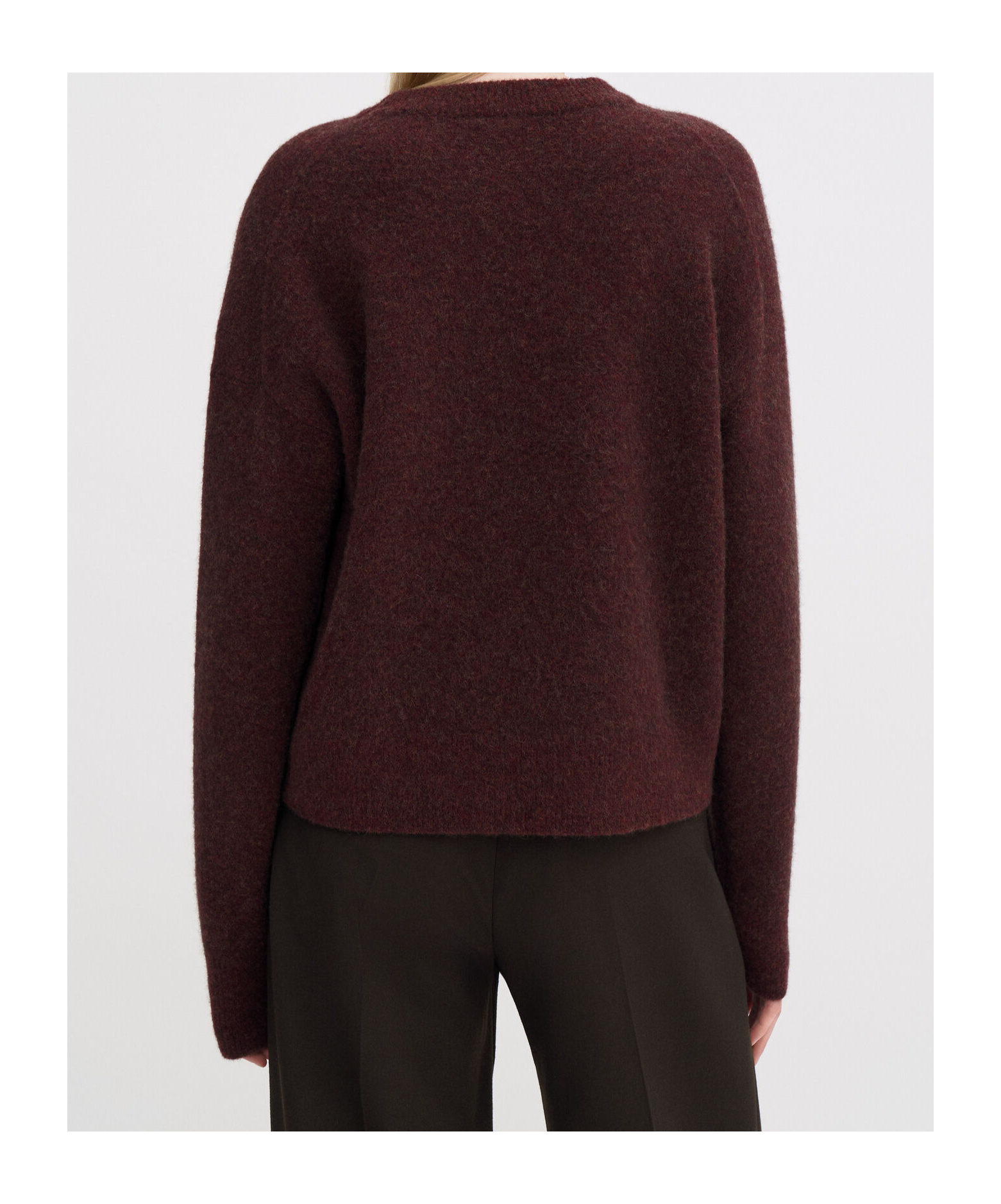 Filippa K Crewneck Sweater In Burgundy