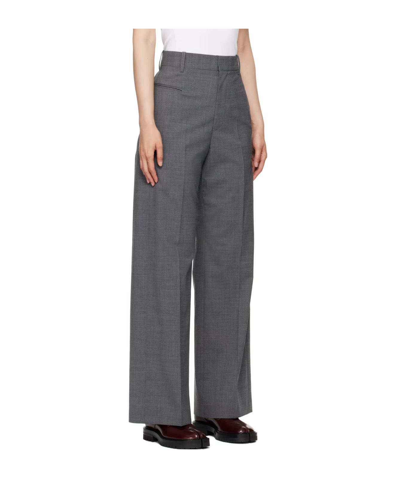 Mm6 Maison Margiela High-waisted Tailored Trousers In Black