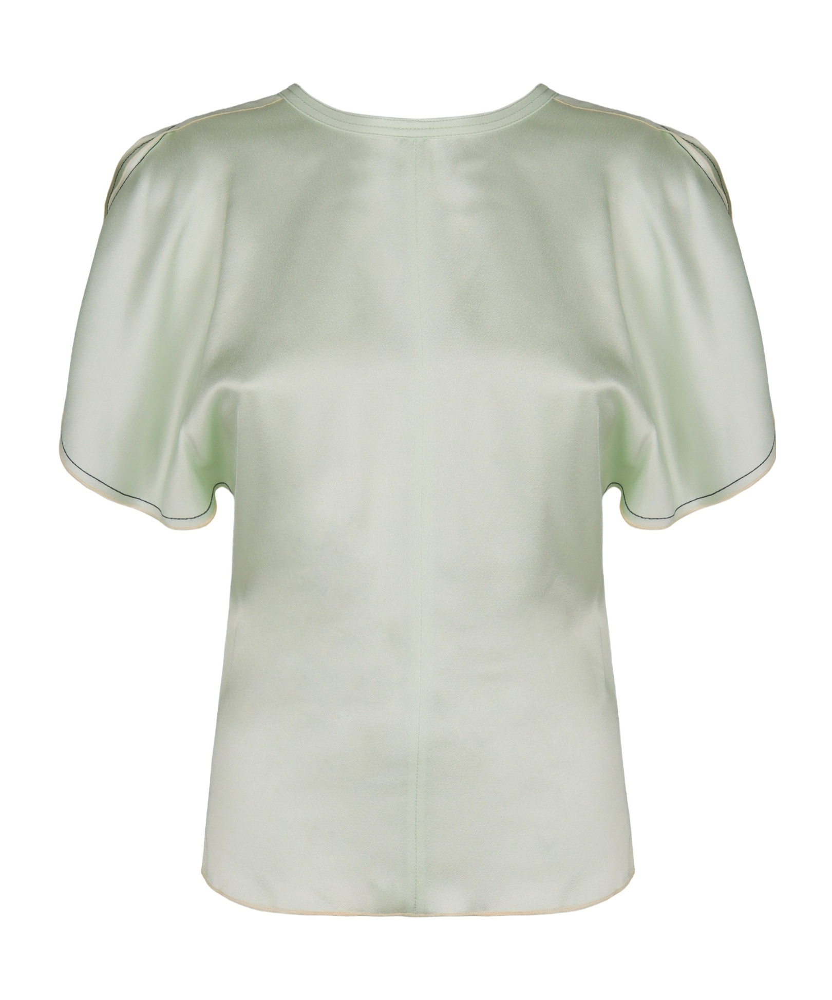 Victoria Beckham Crew-neck Short-sleeve Blouse In Green
