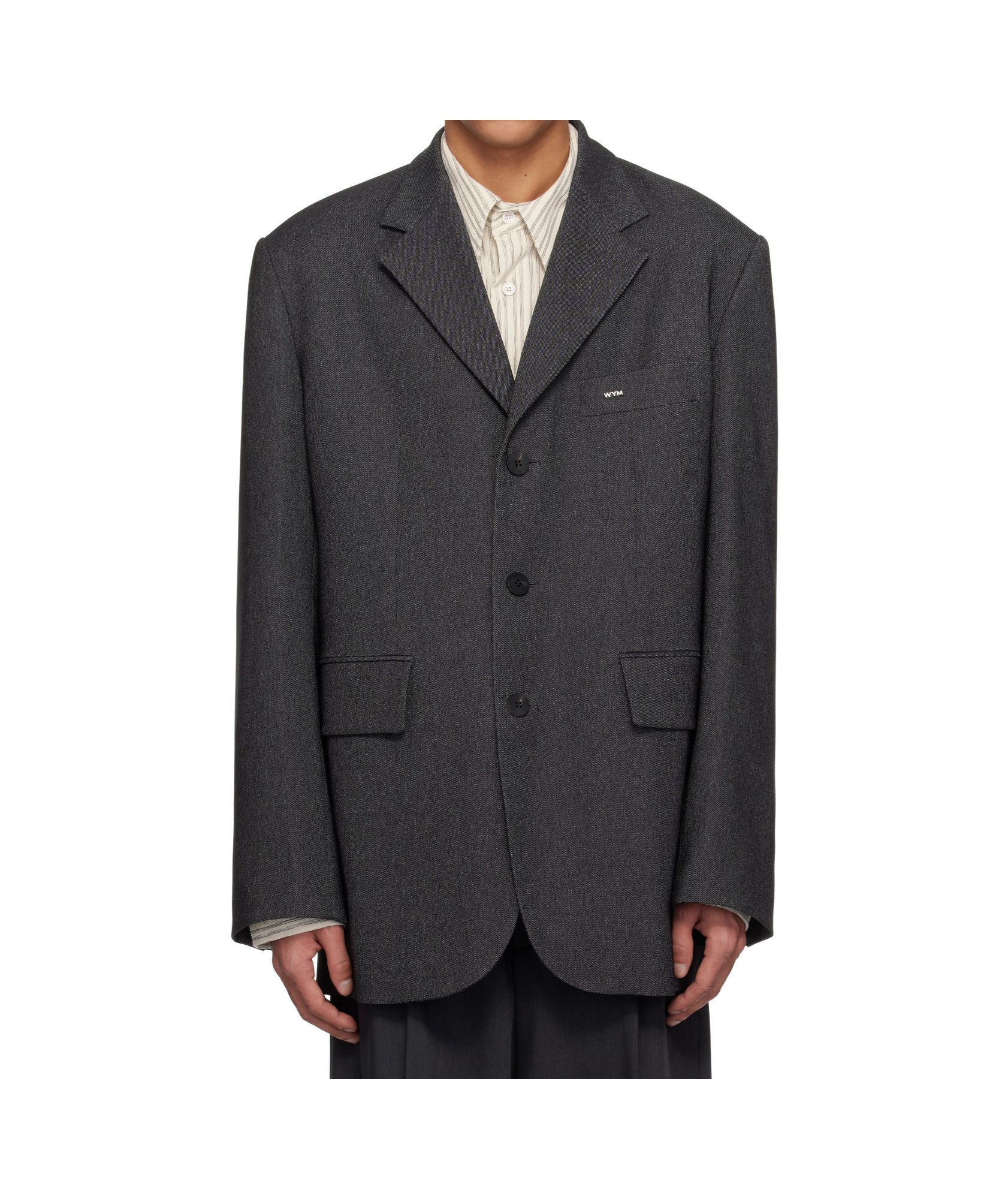Wooyoungmi Lapel Long-sleeved Suit Jacket In Black