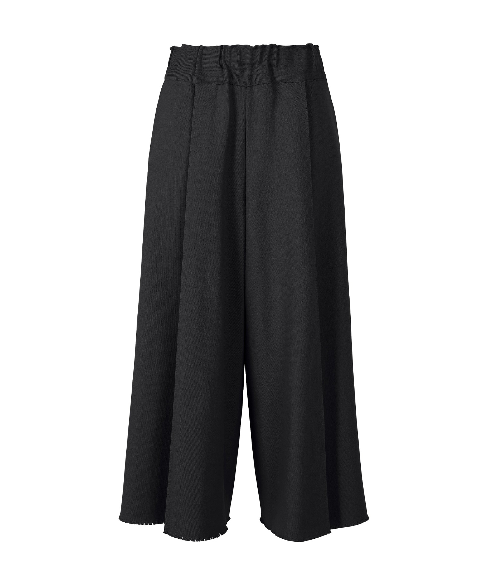 Issey Miyake Wide Cropped Trousers In Black
