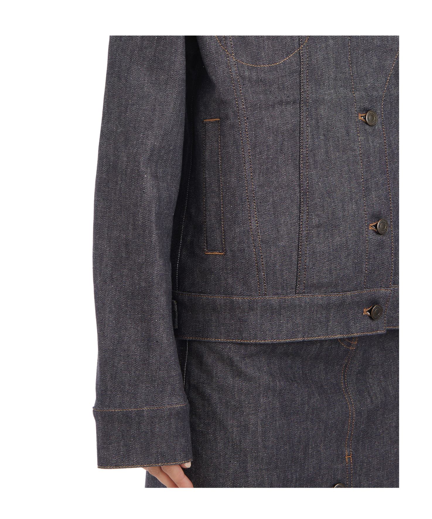 Courrèges Long-sleeved Denim Coat In Black