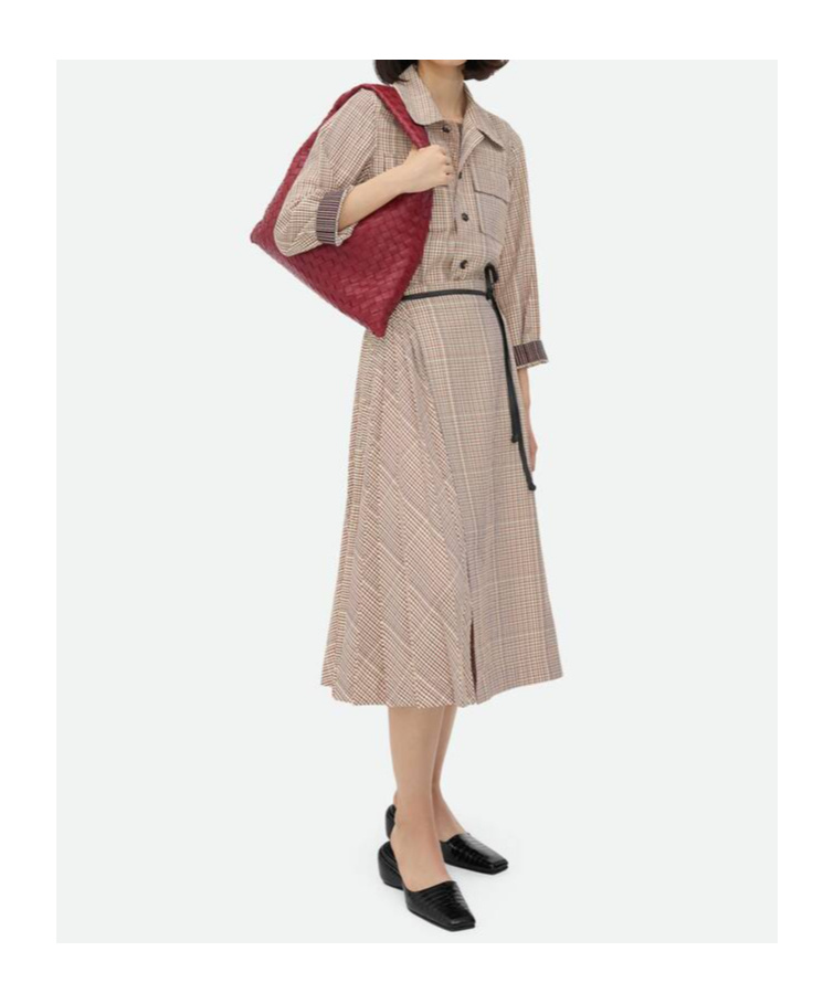 Bottega Veneta Shirt Mini Check Tech Viscose In Nude