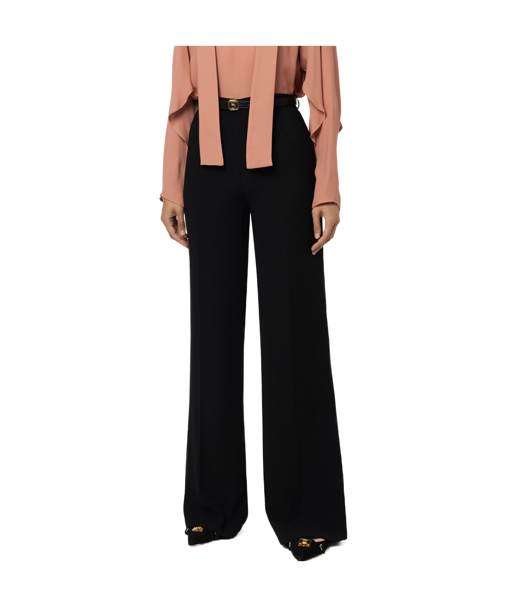 ELISABETTA FRANCHI BELTED WIDE-LEG TROUSERS