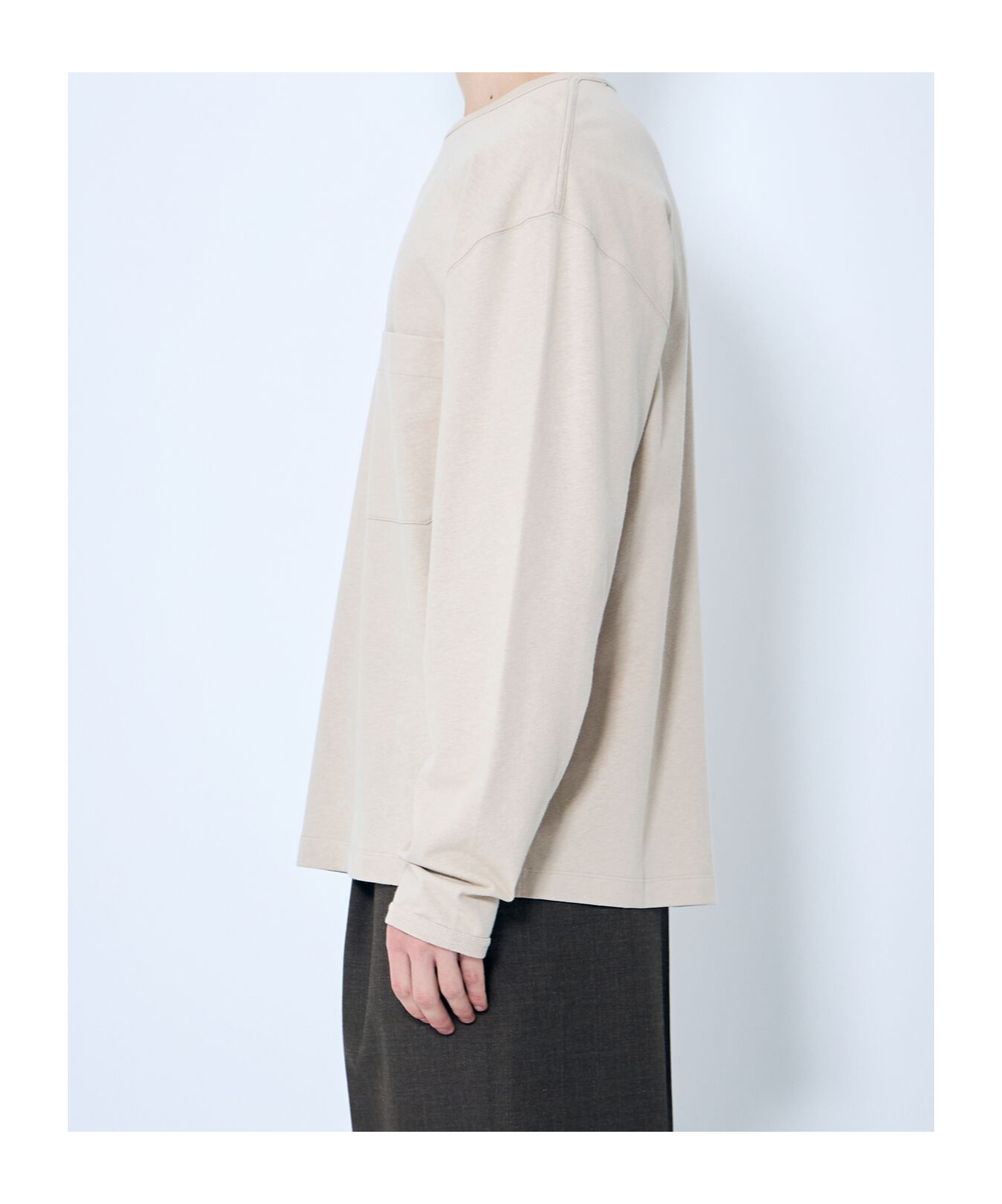 Lemaire Long Sleeved Crewneck T-shirt In White