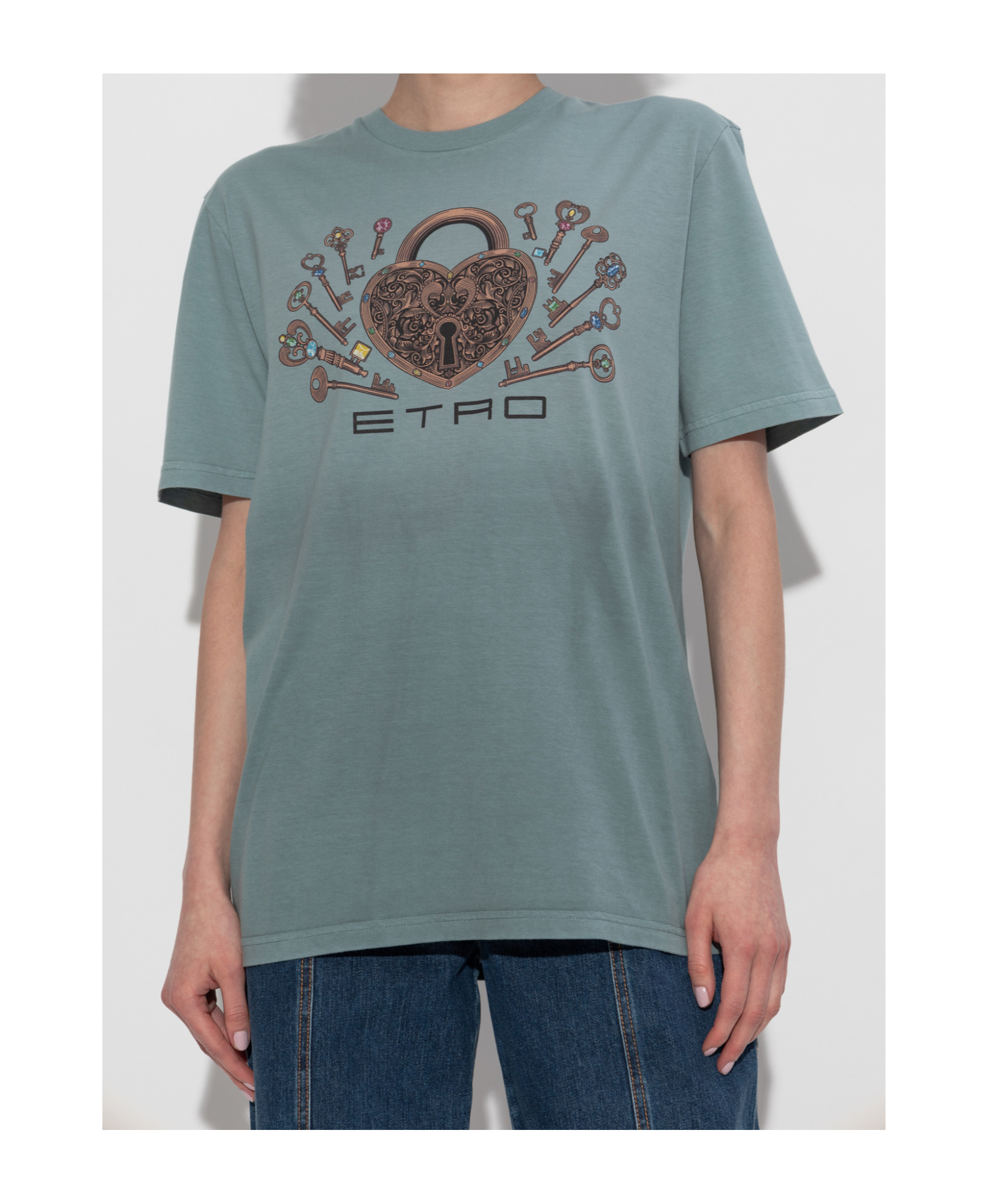 Etro Short Sleeve T-shirt In Blue
