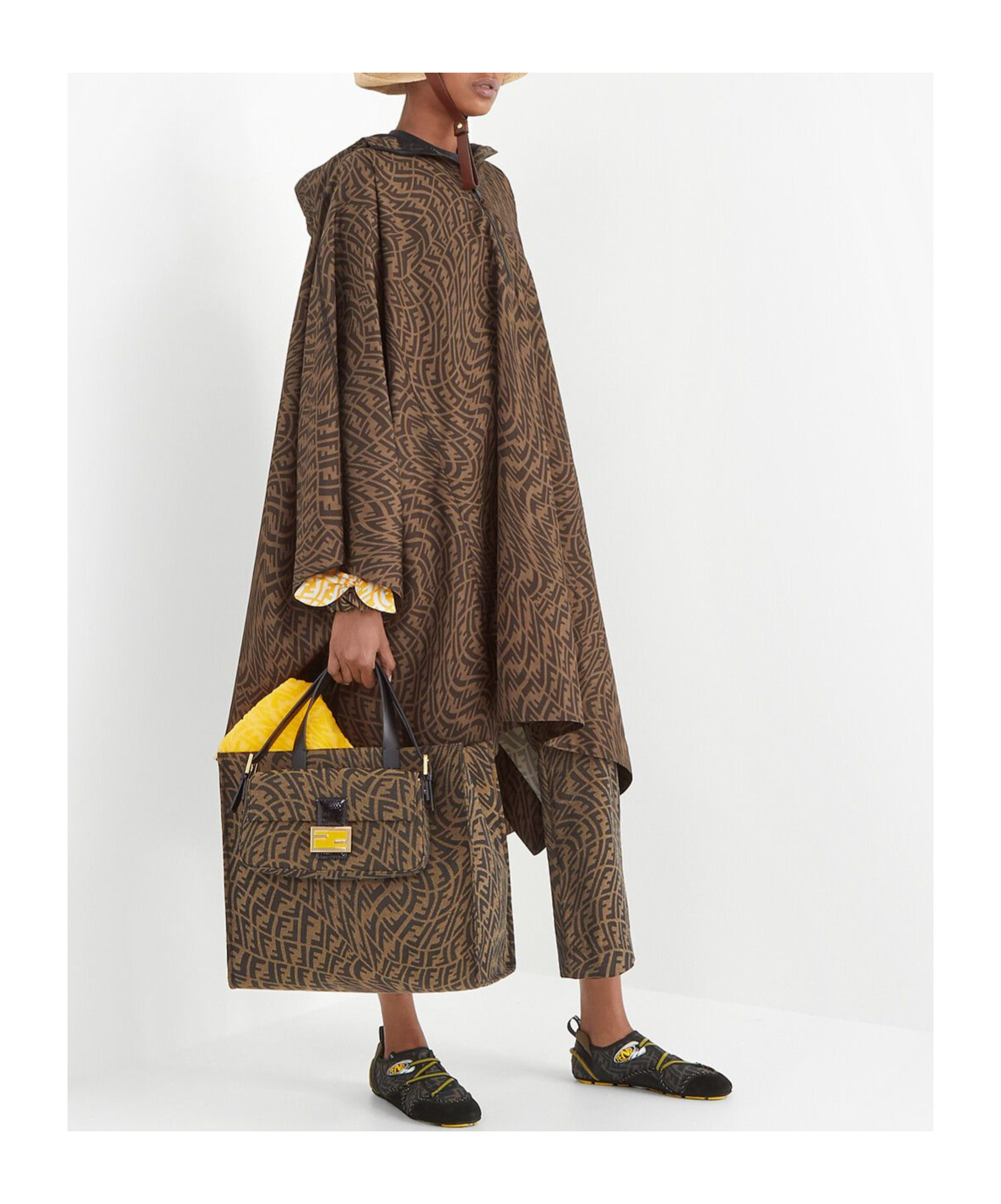Fendi Ff Vertigo Poncho In Green