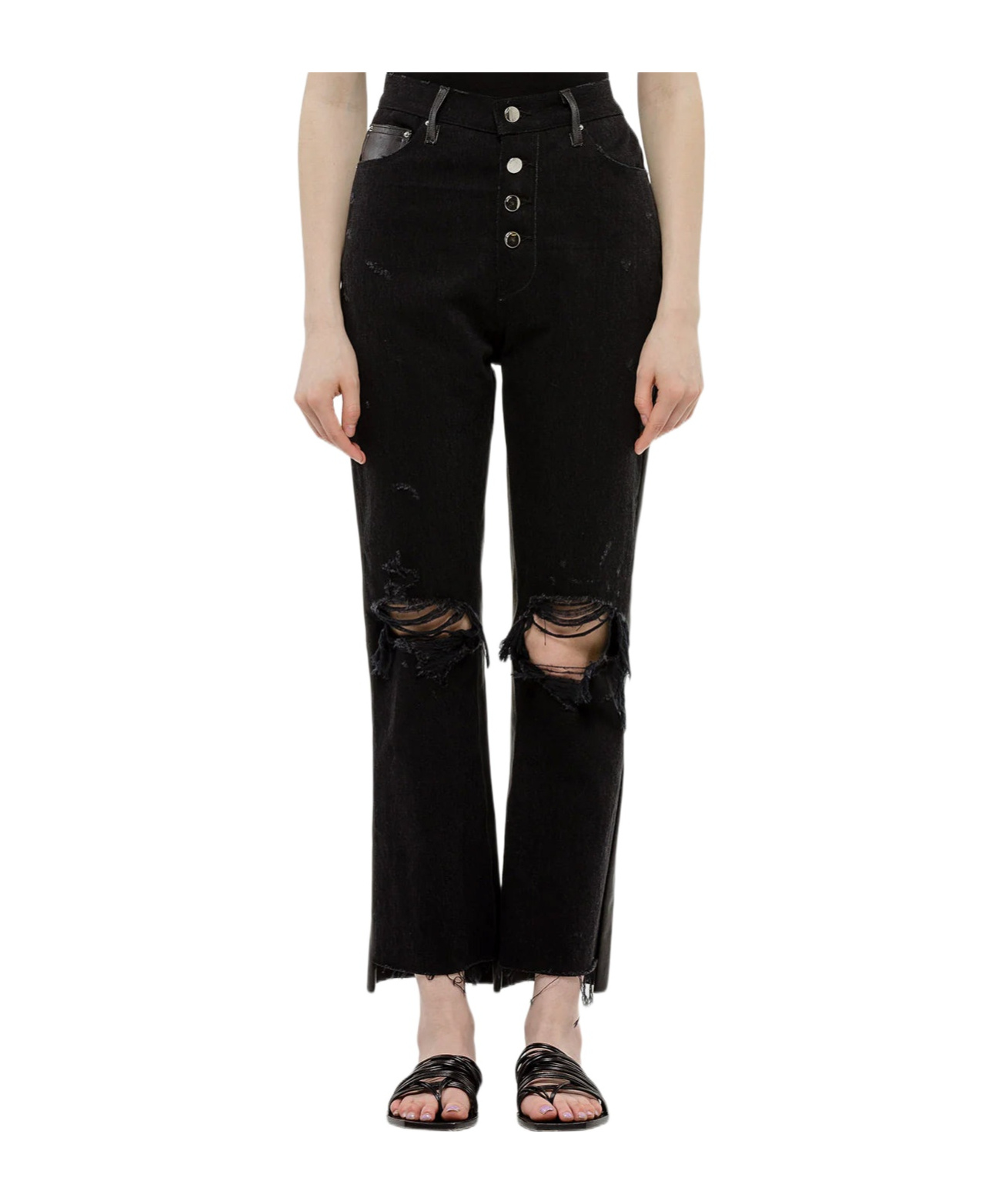 Amiri Antique Trimmed Jeans Pants In Black