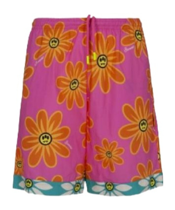 Barrow Sunflower Print Bermuda Shorts Unisex In Pink