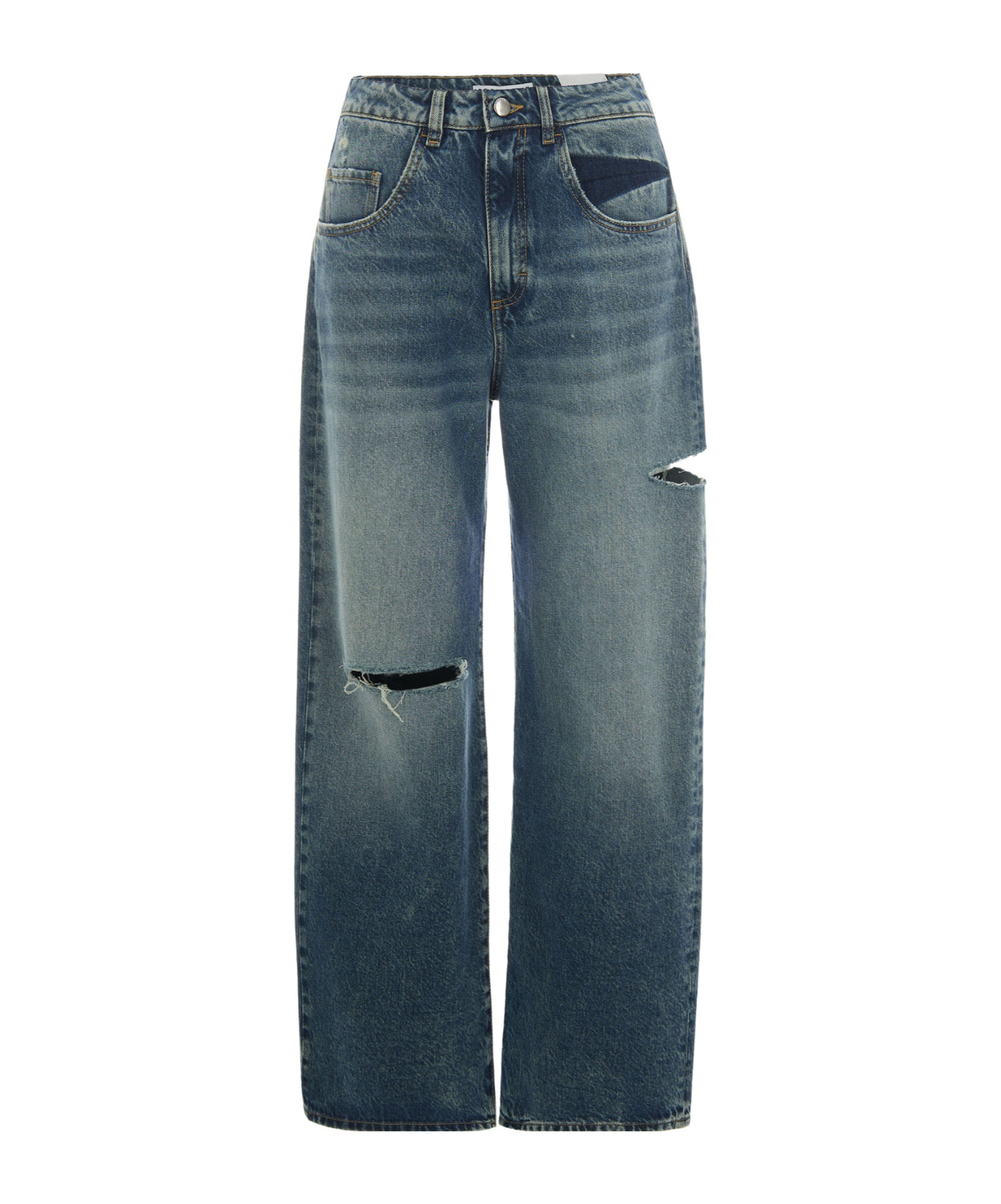Icon Denim Denim Trousers With Belt Loops In Blue