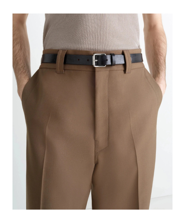 Lemaire Embossed Track Pattern Belt In Black