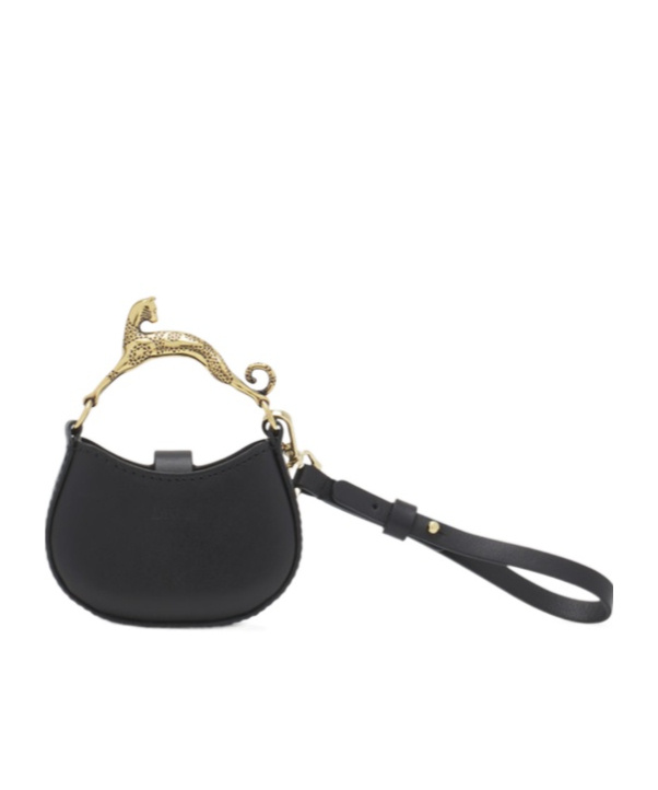 Shop Lanvin Cat Leather Mini Bag In Black