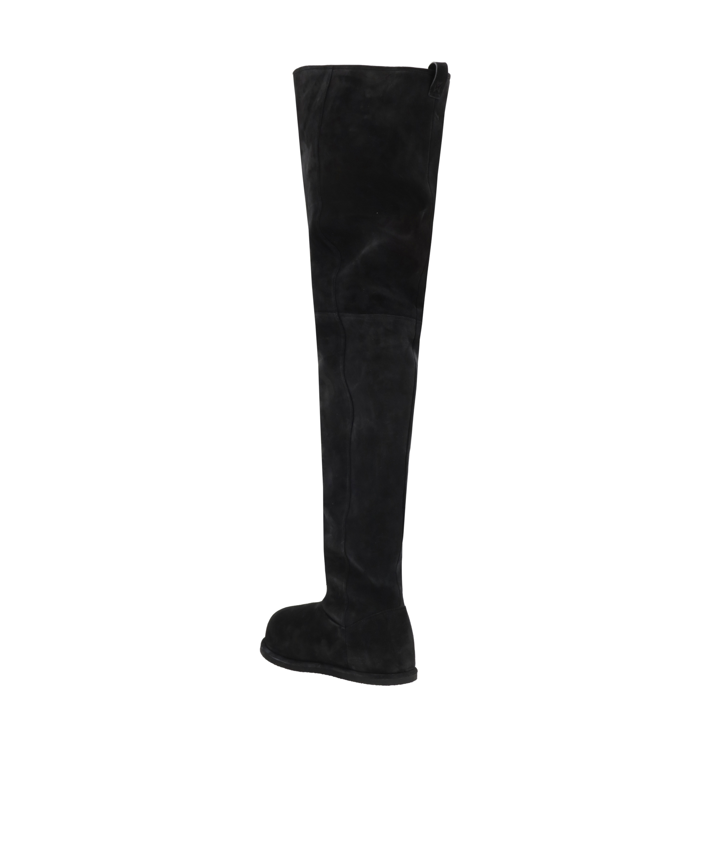Amina Muaddi Black Suede Heidi Over The Knee Boots In White