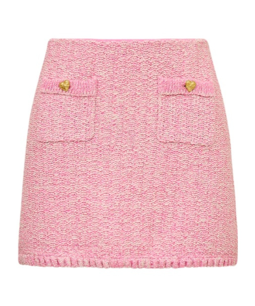 Loveshackfancy Ellianna Knit Mini Skirt In Pink