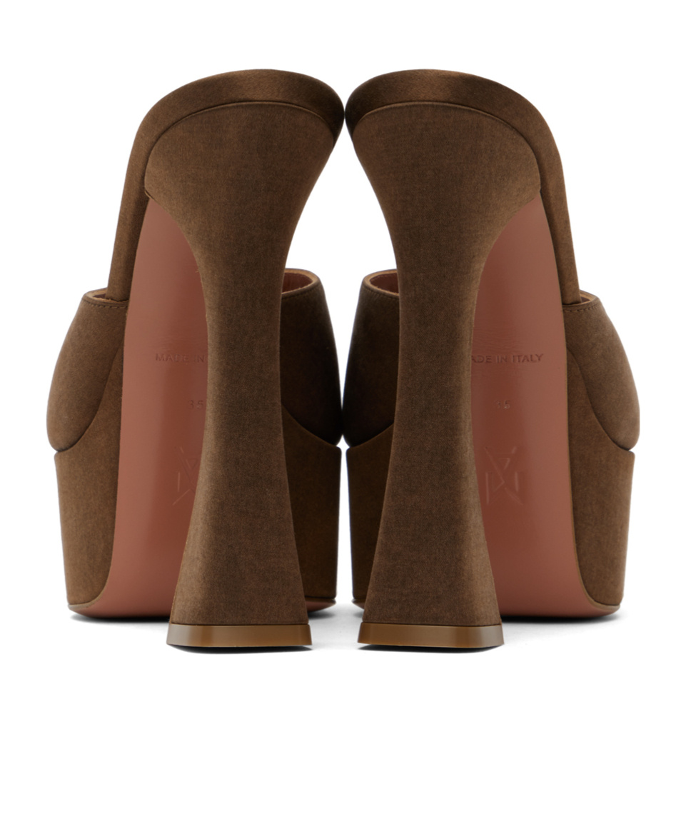 Shop Amina Muaddi Dalida Square-toed High-heeled Sandals In Brown