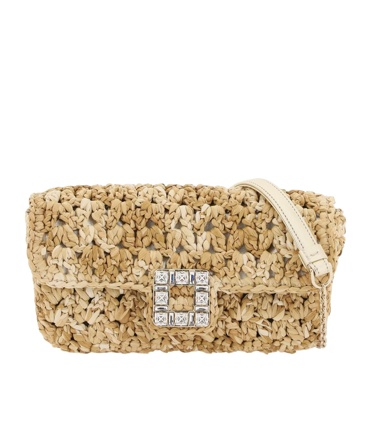 Roger Vivier Jeu De Fille Strass Mini Bag In Nude