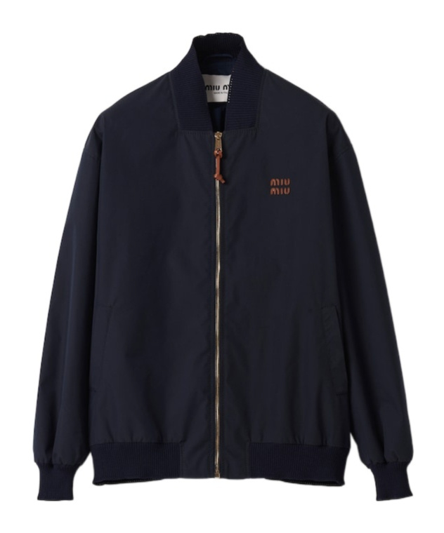 Miu Miu Bomberjacke Mit Logo-patches In Black