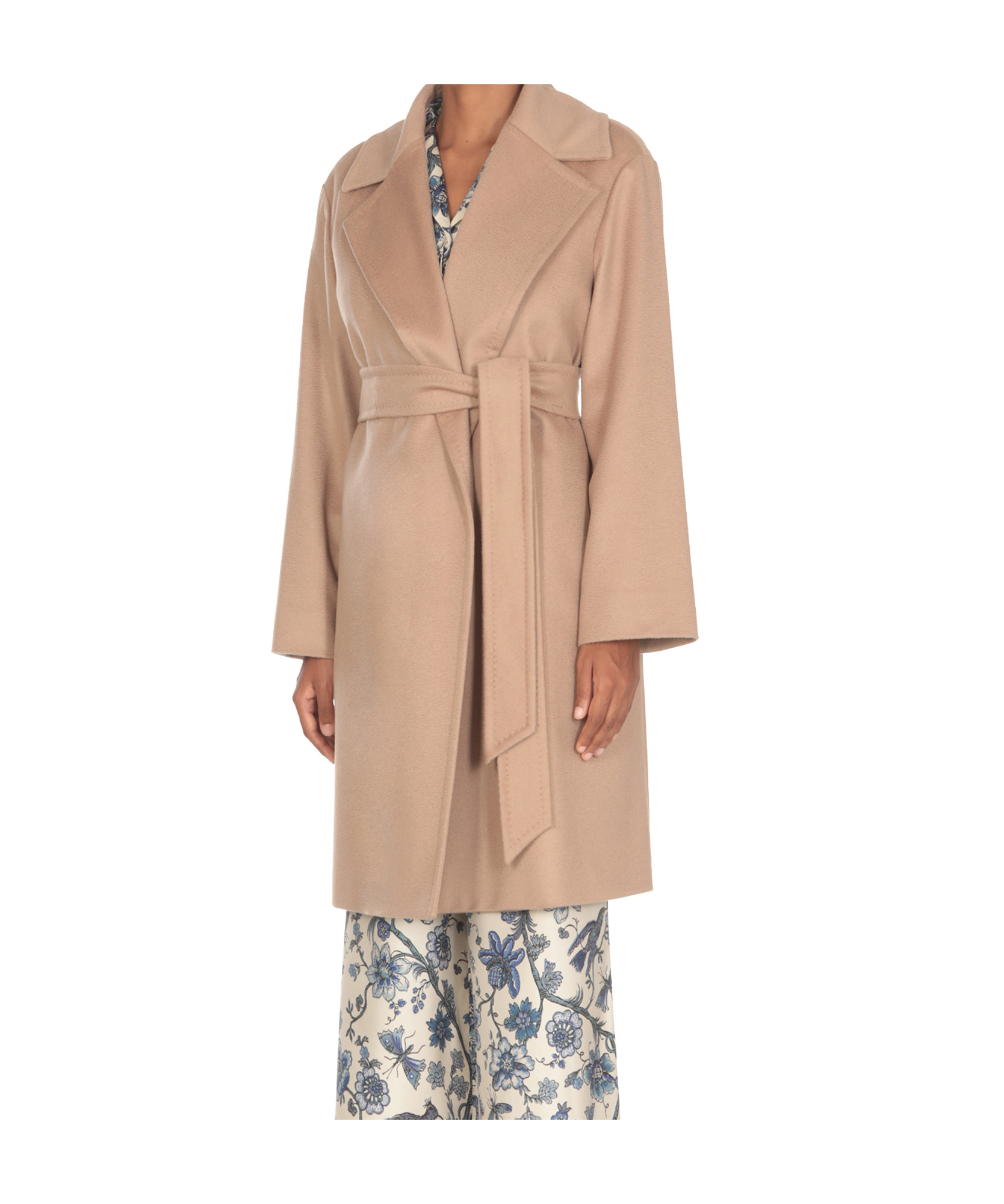 Max Mara Long-sleeved Coat In Nude