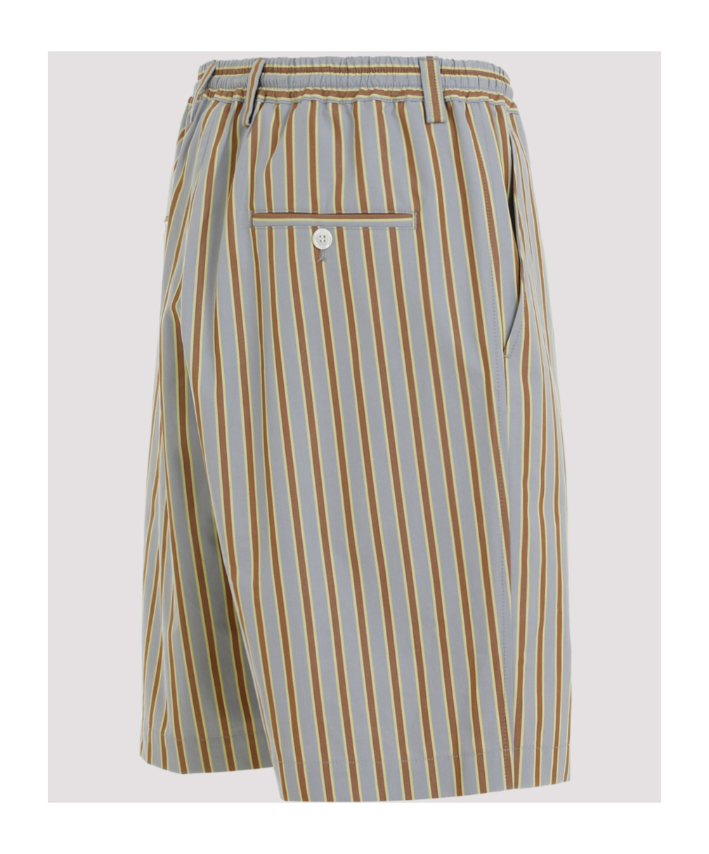 Shop Marni Striped Mid-rise Bermuda Shorts In Gray