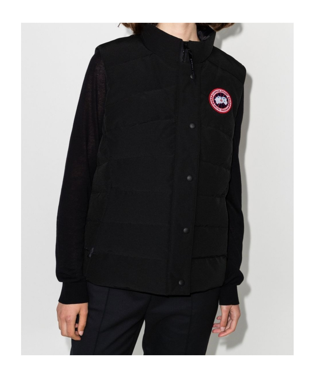 Canada Goose Padded Quilted Sleeveless High Neck Vest In Black