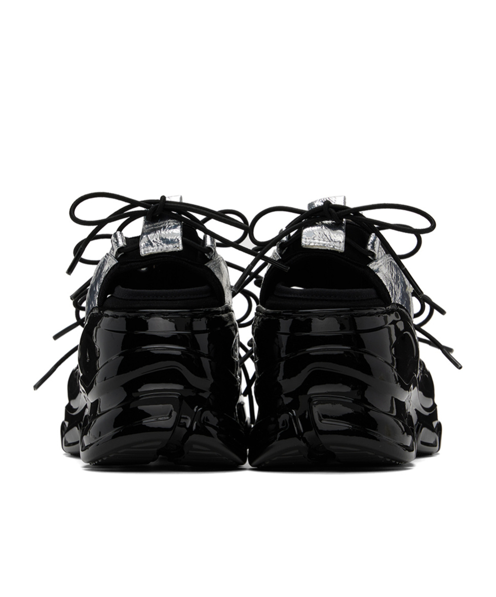 Simone Rocha Panelled-design Leather Sneakers In Black