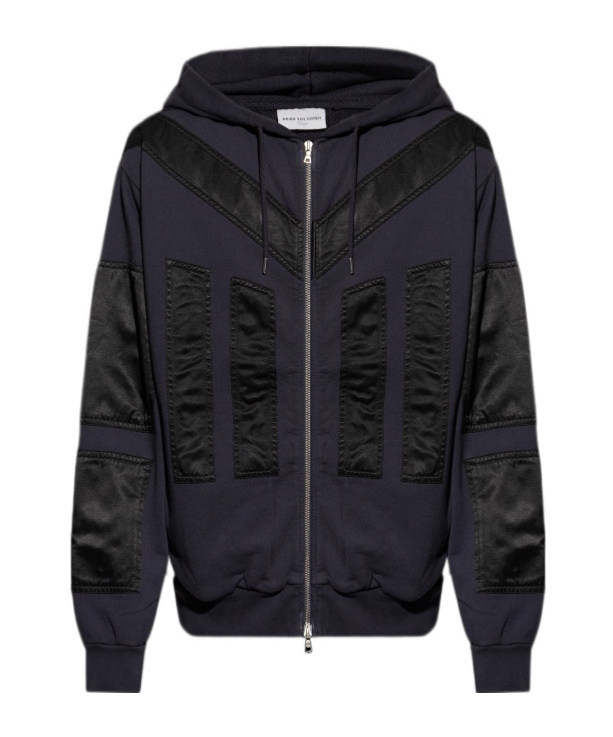 Dries Van Noten Long-sleeved Hooded Hoodie In Black