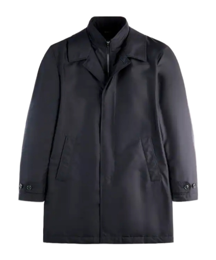 Fay Double-front Morning Coat With Padded Interior In Black