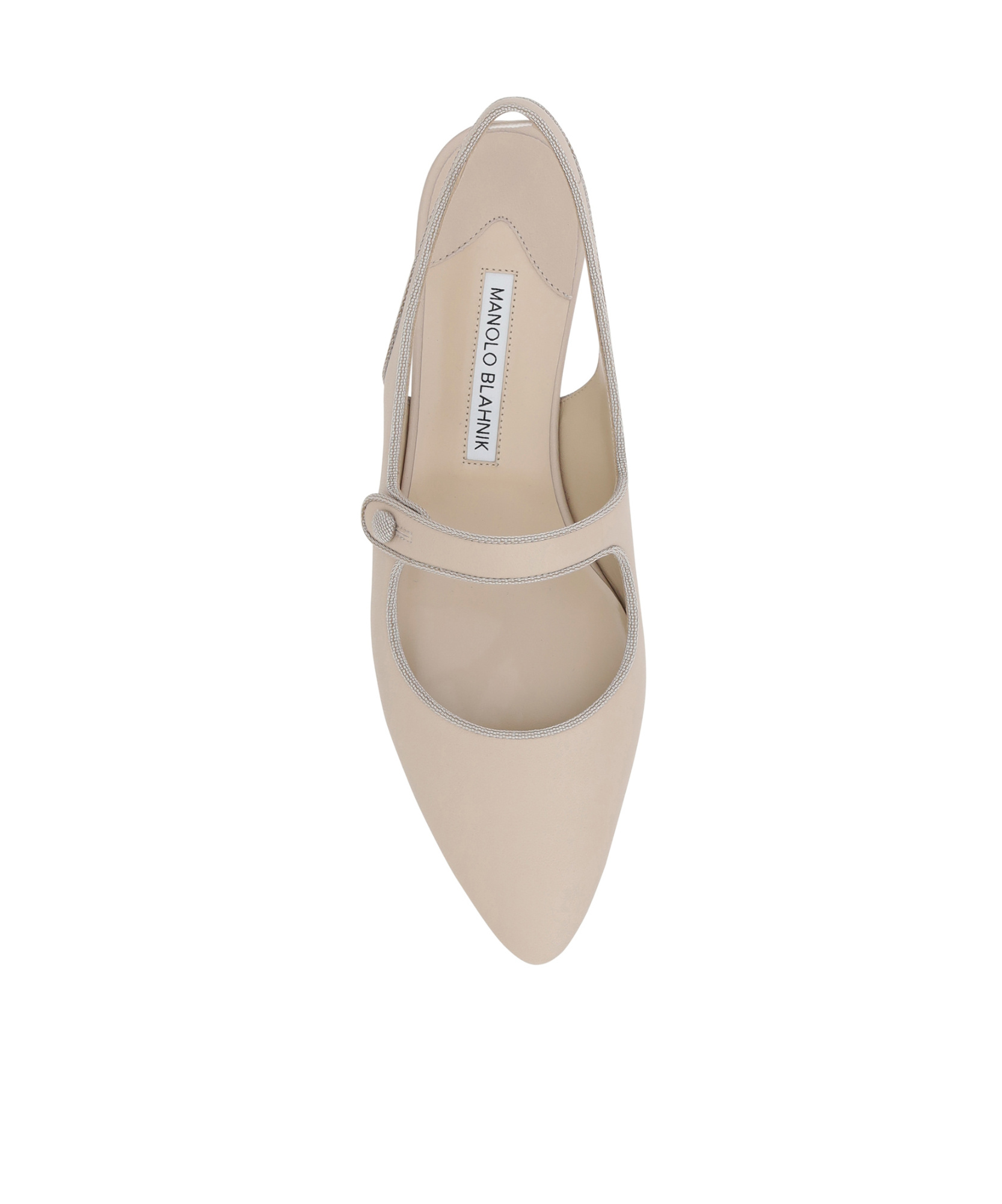 Manolo Blahnik Pointed Toe Ballerina Shoes In Nude